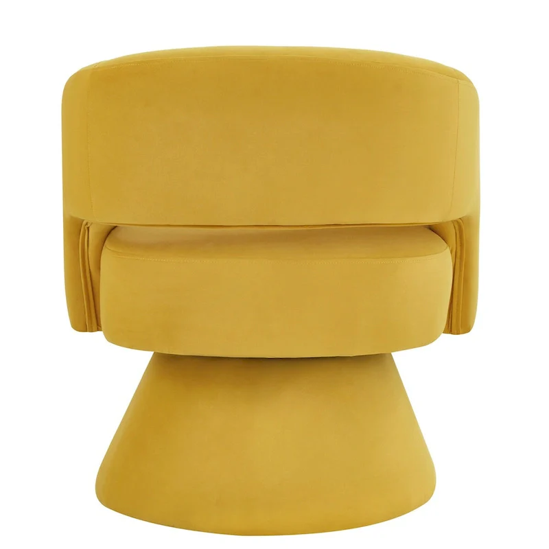 Upholstered Velvet Swivel Accent Chairs with Open Backrest