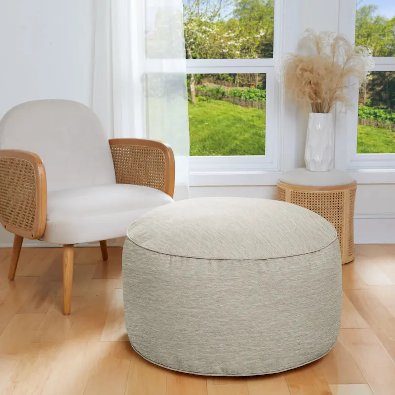 Sorra Home Indoor Textured Bean Pouf/Ottoman