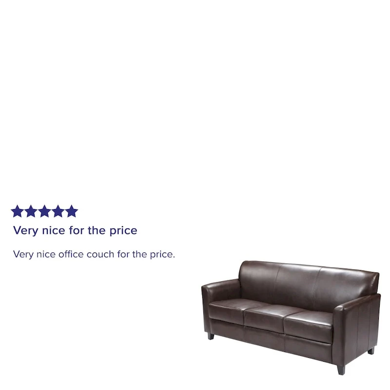 LeatherSoft Sofa with Clean Line Stitched Frame - 70W x 29D x 32.25H