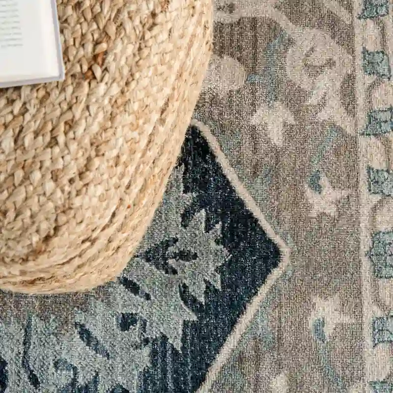 Juniper Home Saba Square Jute Pouf Ottoman/Foot Stool