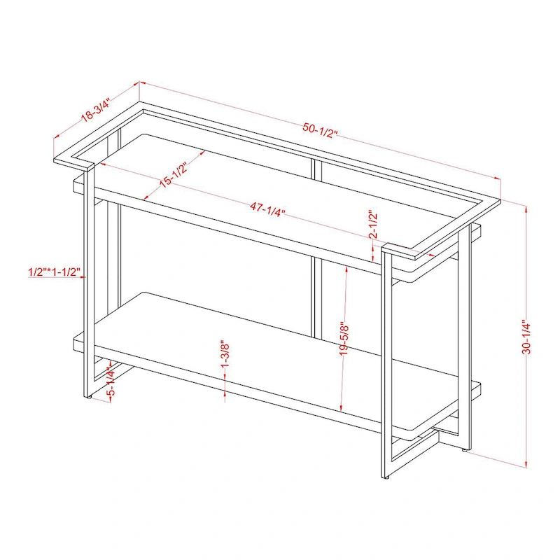 Lovell Glam Gold and Black 51-inch Faux Marble 1-Shelf Sofa Table by Furniture of America