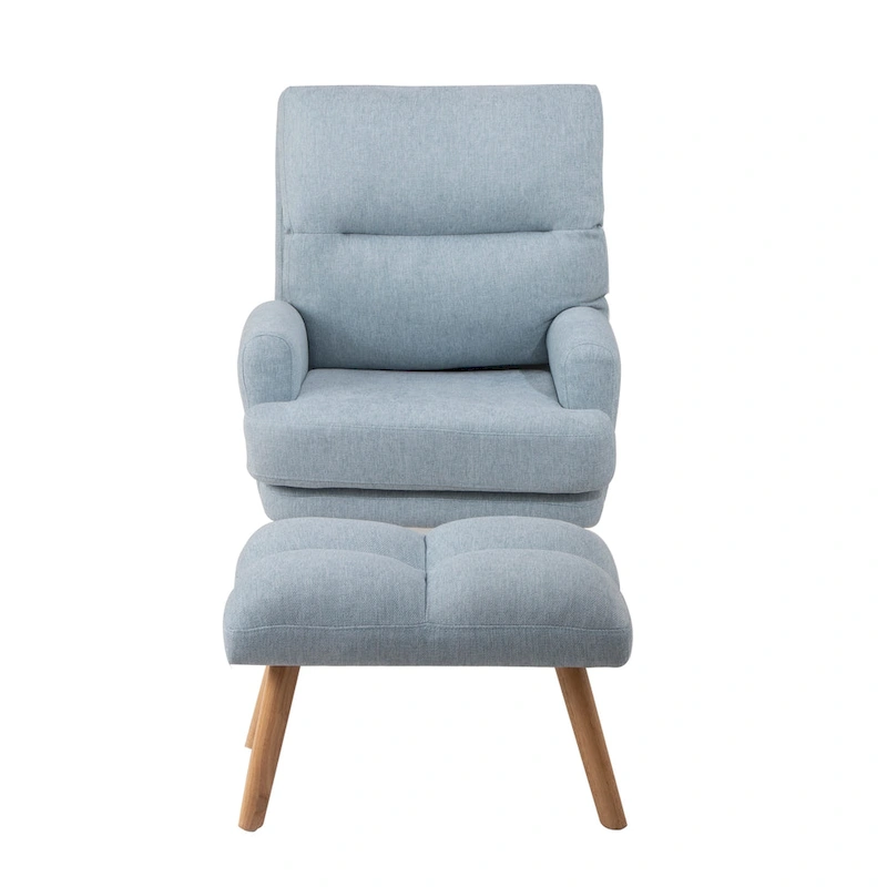 Fabric Armchair Accent Chair with Ottoman Set