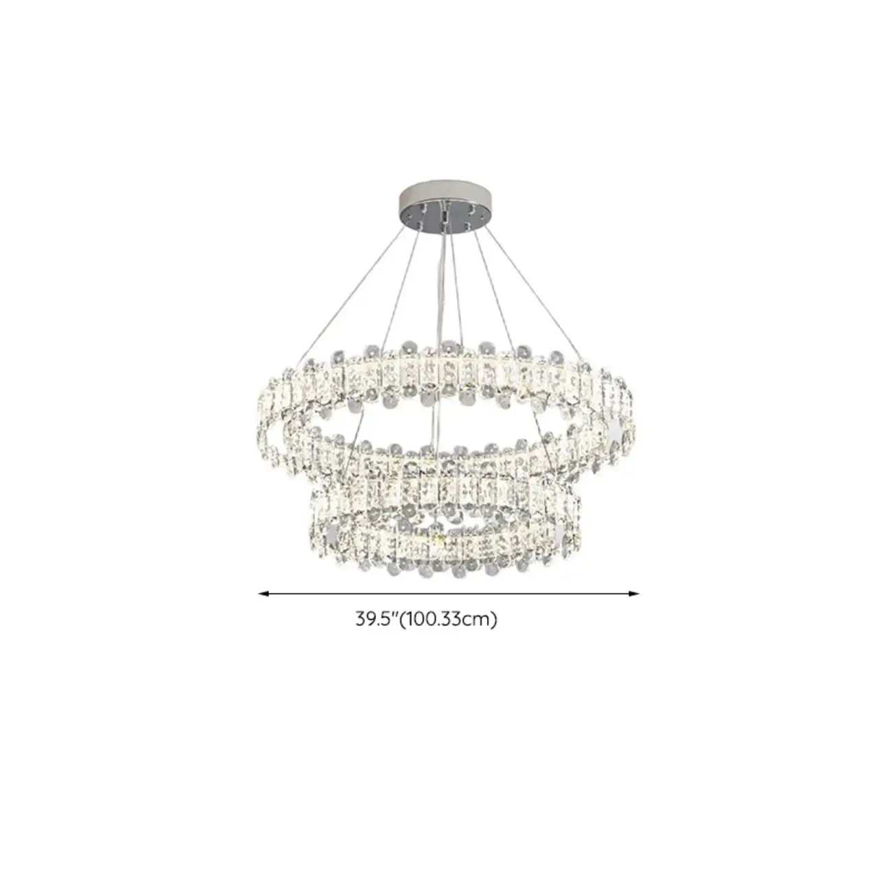 Gold Crystal Circular Glass Beads Modern Chandelier