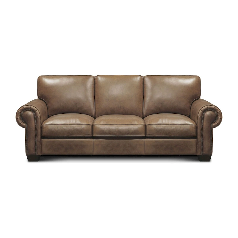 Valencia Top Grain Hand Antiqued Leather Traditional Sofa