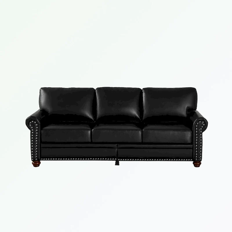 3 Seat Sofa with Rubber wood Legs and Nails finish