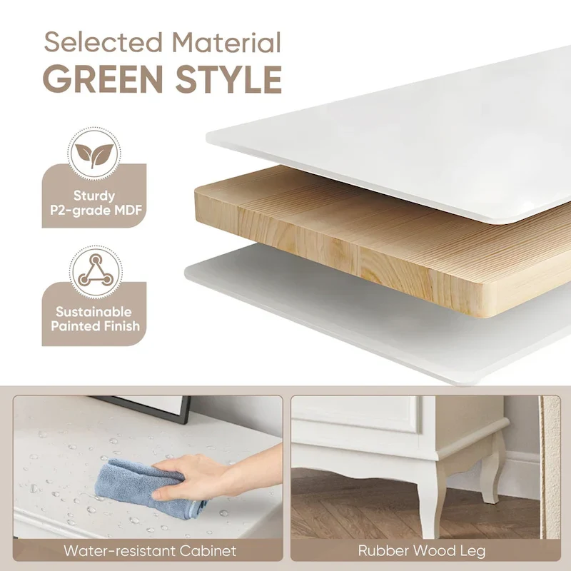 7 - Drawer Dresser with Solid Wood Legs and Painted Finish