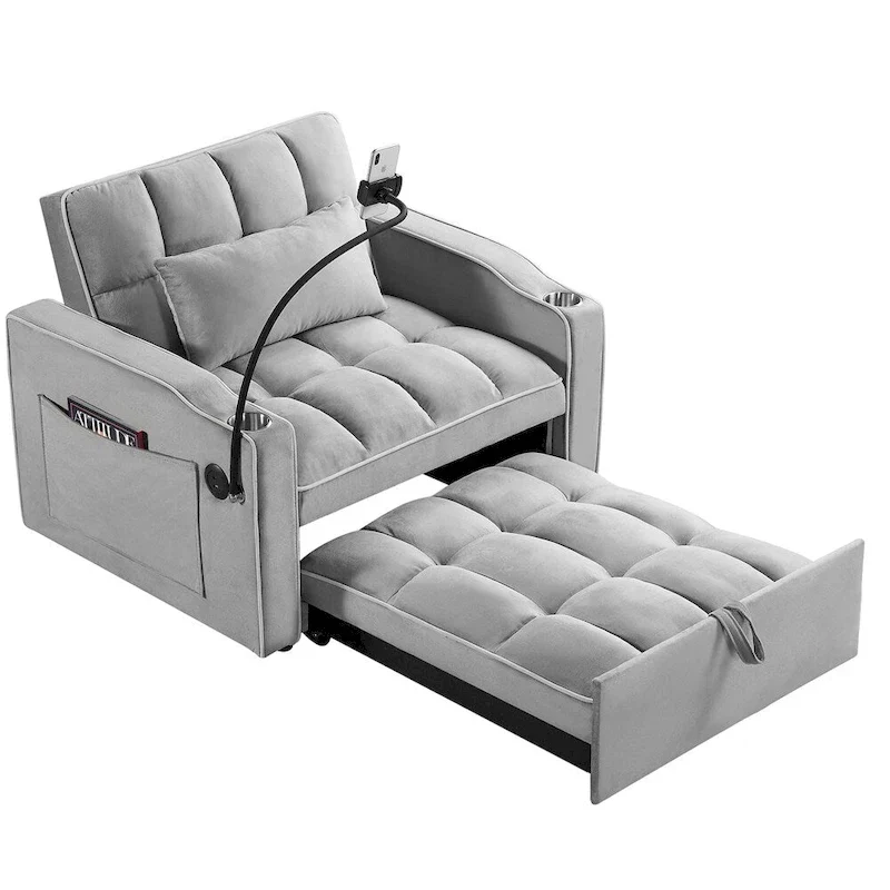 Convertible Sleeper Chair Sofa Bed Adjustable Pull Out Sleeper Chair