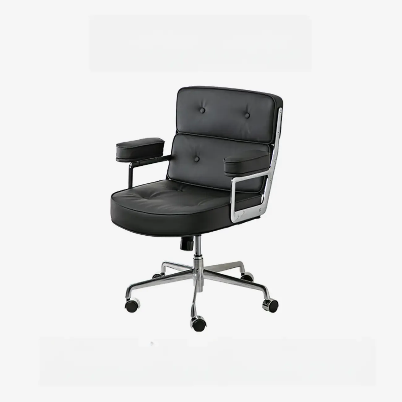 Upholstered Apricot Leather Adjustable Swivel Office Chair