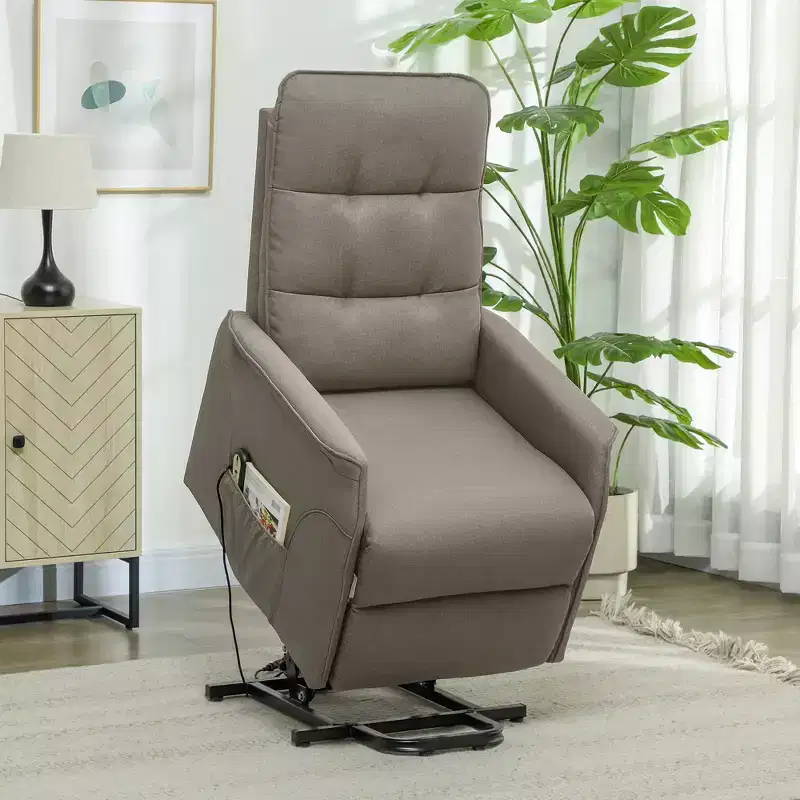 HOMCOM Power Lift Recliner Chair, Electric Reclining Chair with Remote, Side Pockets, Pocket Spring, Tufted Back, Quick Assembly