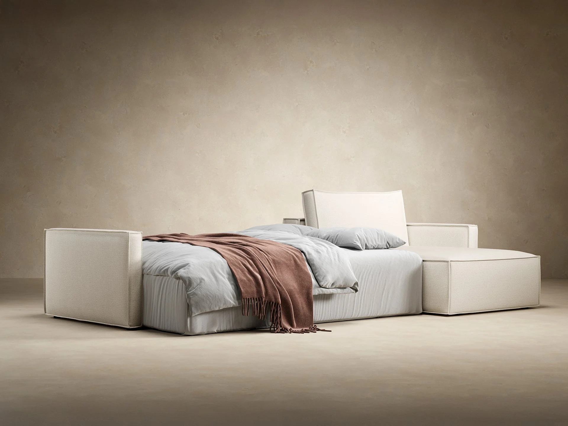 Newilla Slim Arms Sectional Sofa Bed