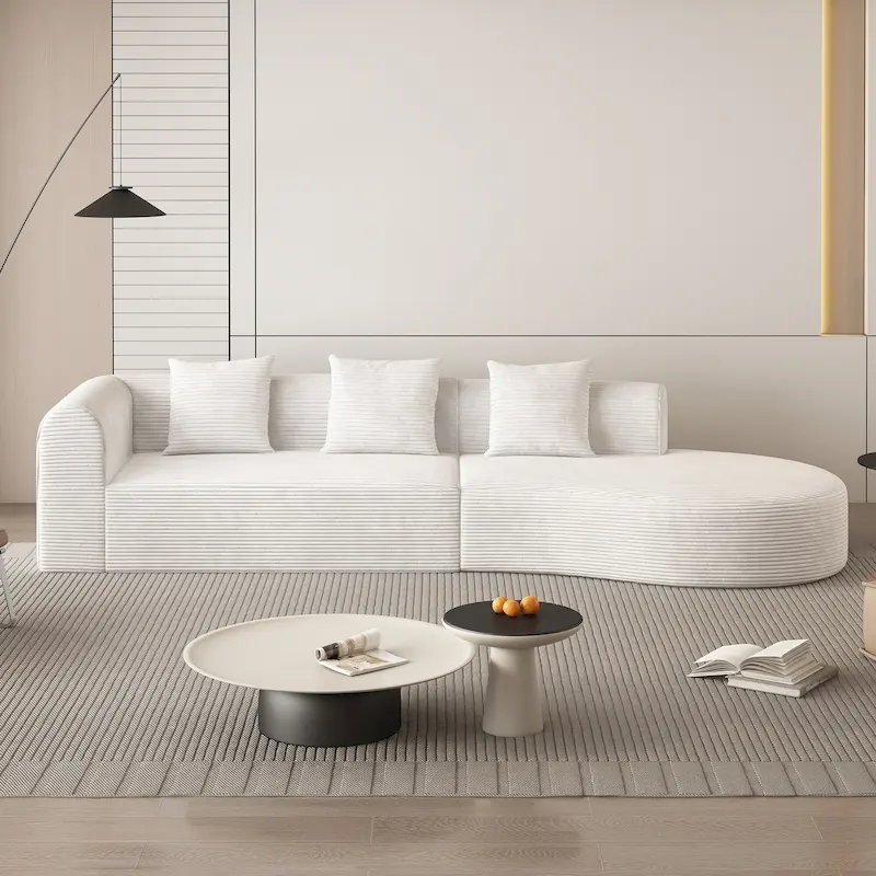123.2 Corduroy Cloud 4-Seater Sectional Sofa