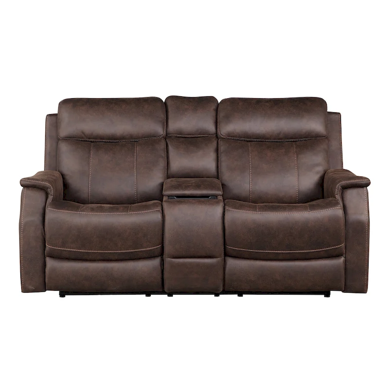 Steve Silver Faux Leather Power Reclining Console Loveseat