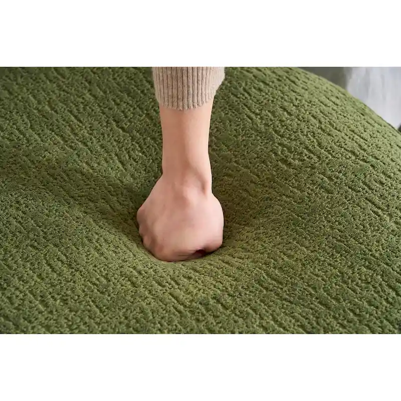 98.4 Chenille L-Shaped 3-Seater Sofa with Chaise Lounge and 4 Pillows