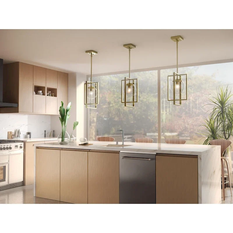 Atwell Collection One-Light Brushed Bronze Clear Glass Luxe Pendant Light - 11.500  x 16.000  x 10.500