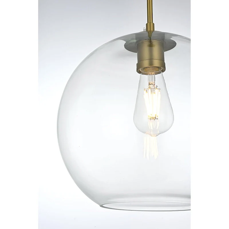 Elegant Lighting Baxter 12  Wide Single Light Pendant with Clear Glass