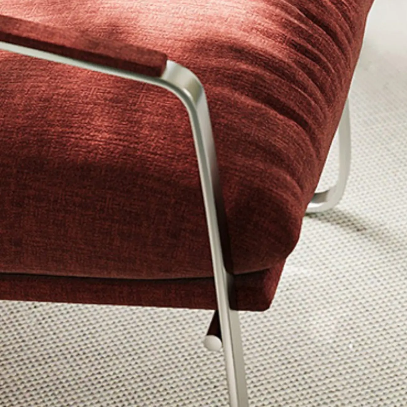 Modern Chenille High-Back Accent Chair With Arms