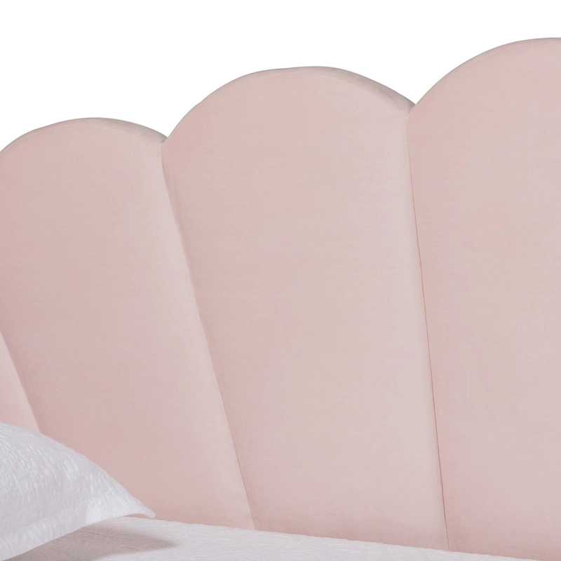 Timila Modern Velvet Upholstered Daybed with Trundle-Light Pink