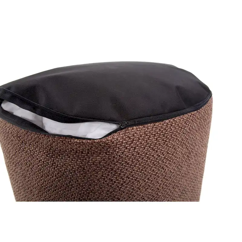 Allan Andrews Round Foot Pouf Panama Chocolate