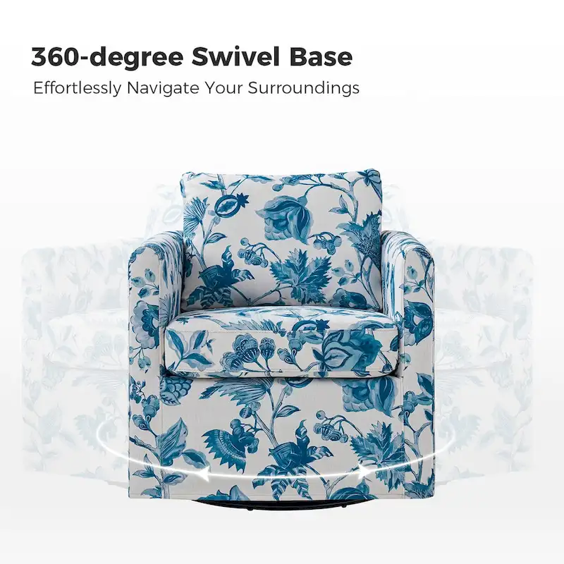 Erkenbald Modern Slipcovered Swivel Chair with Removable Cushion Set of 2 by HULALA HOME