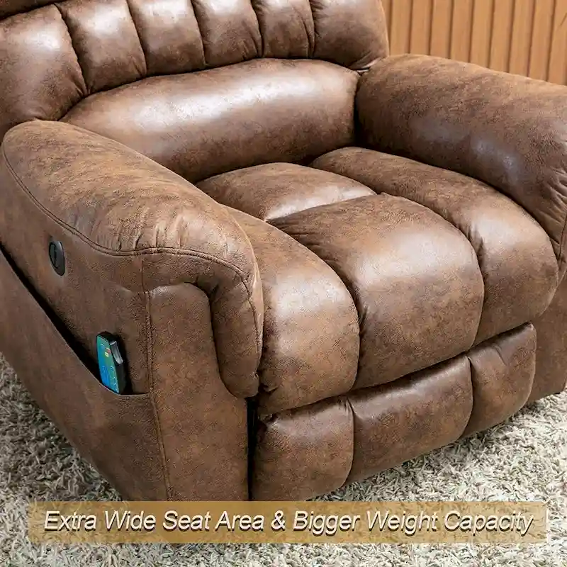 Ebello Microsuede Power Lift Recliner Sofa with Massage Chair