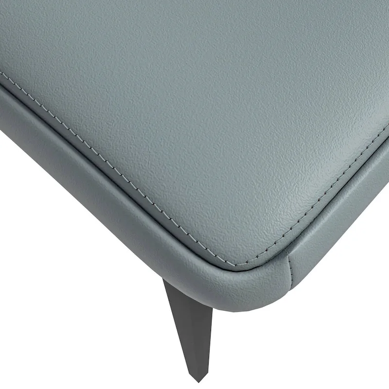 Eclat Leather Dining Chair in Black Iron Modern Upholstered Accent Kitchen Side Chair