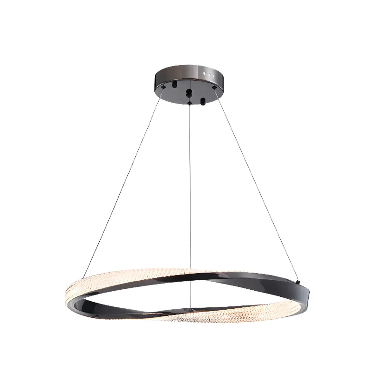 Modern LED Stylish Metal Black Circle Ring Chandelier