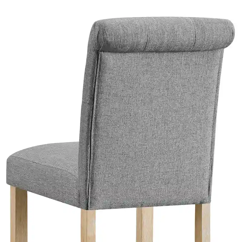 Roundhill Furniture Siena Counter Height Button Tufted Back Solid Wood Stools, Set of 2