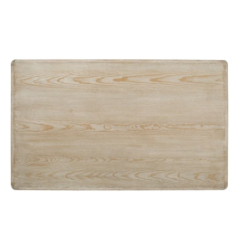 Reclaimed Wood Peking Ming Coffee Table, Small, 55 Inch Long, Weathered White Wash