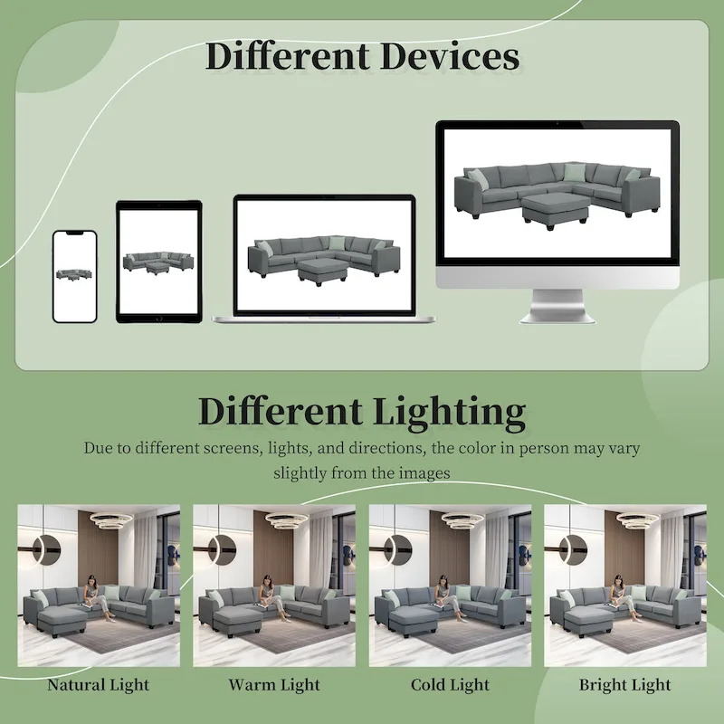 Sectional Sofa Couches Living Room Sets,7 Seats Modular Sectional Sofa