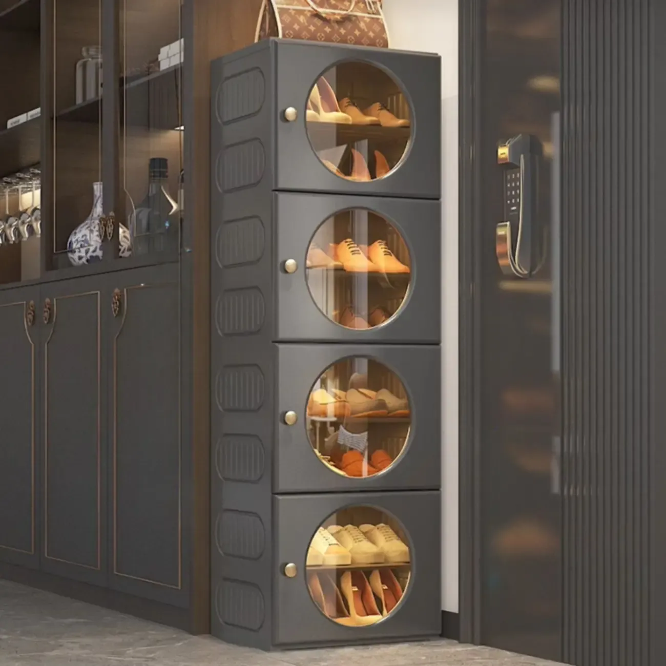 Space-efficient Modern Foldable White Plastic Shoe Cabinet