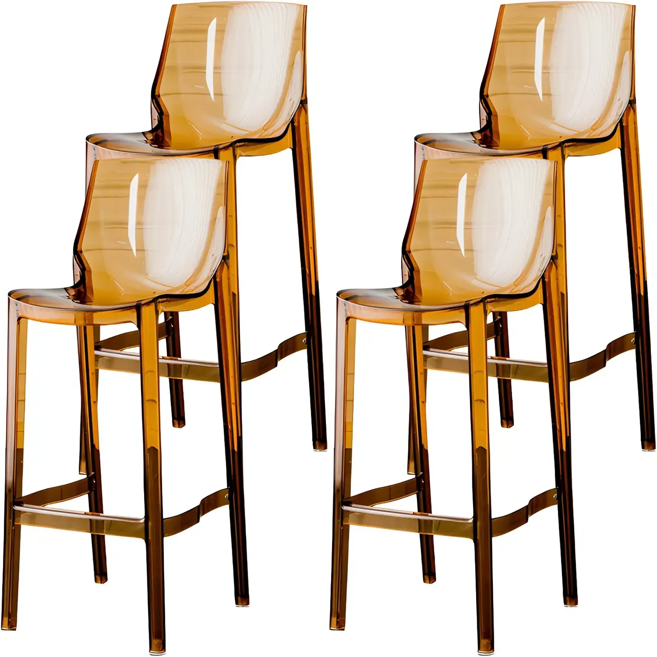 Modern Acrylic Transparent Chic Rectangle Durable Bar Stool