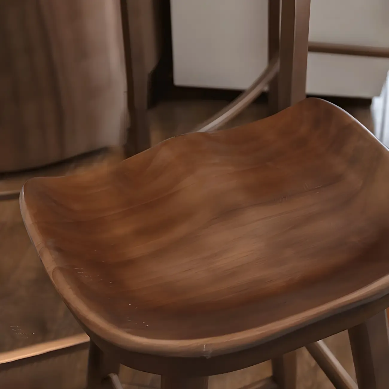 Rustic Saddle Backless Bar Stool Counter Height