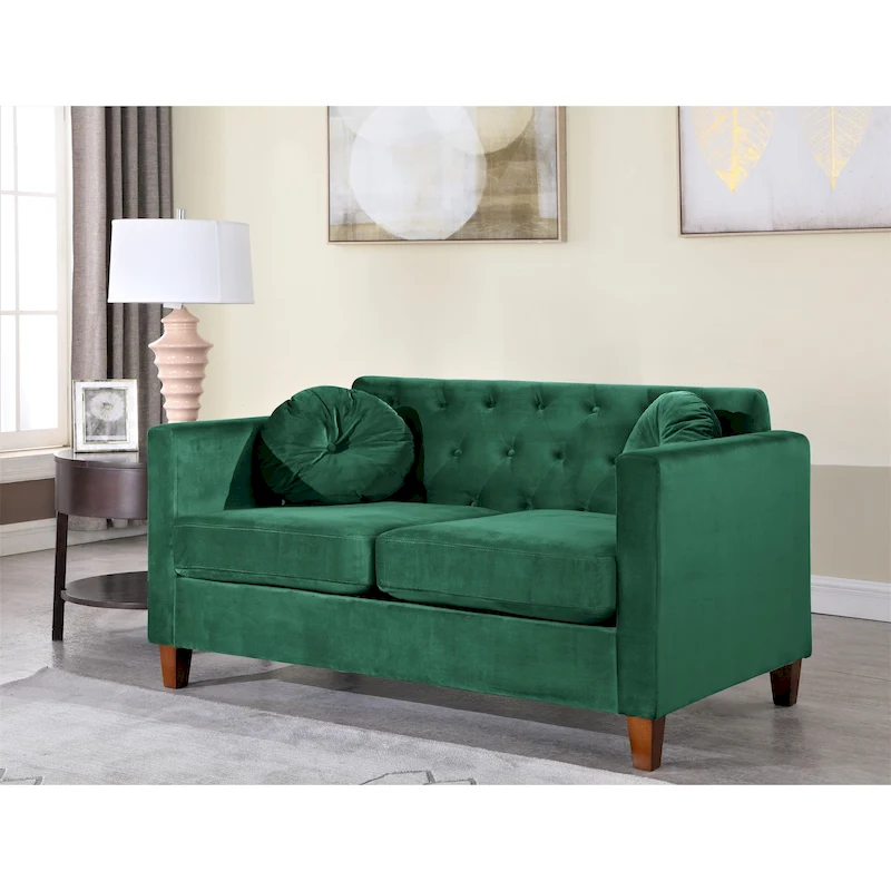 Carson Carrington Paharova Velvet Kitts Classic Loveseat