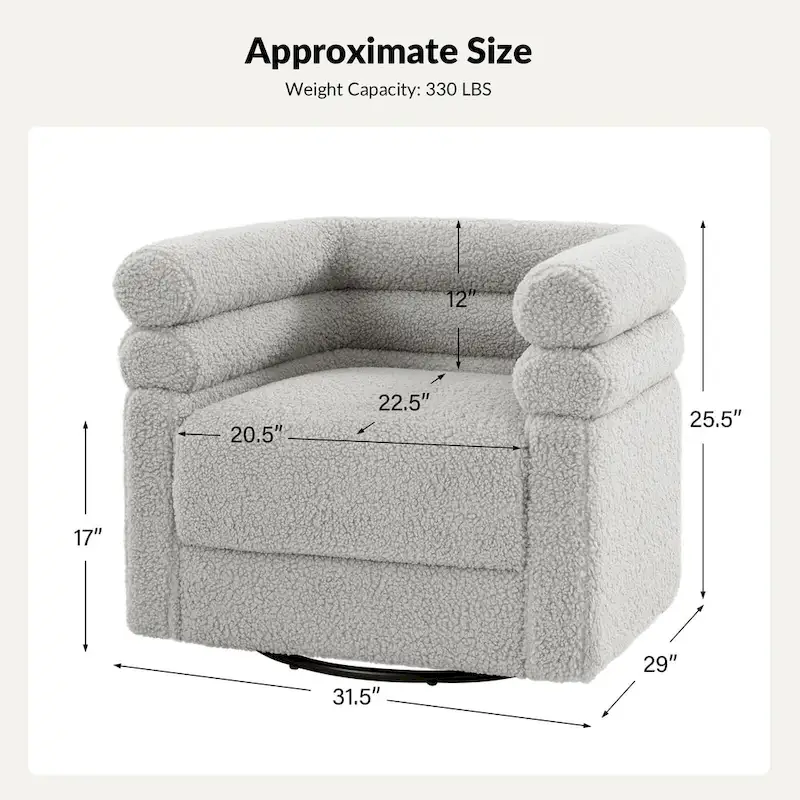 Rosa Modern Boucle Swivel Chair with Pillow Set of 2 by HULALA HOME