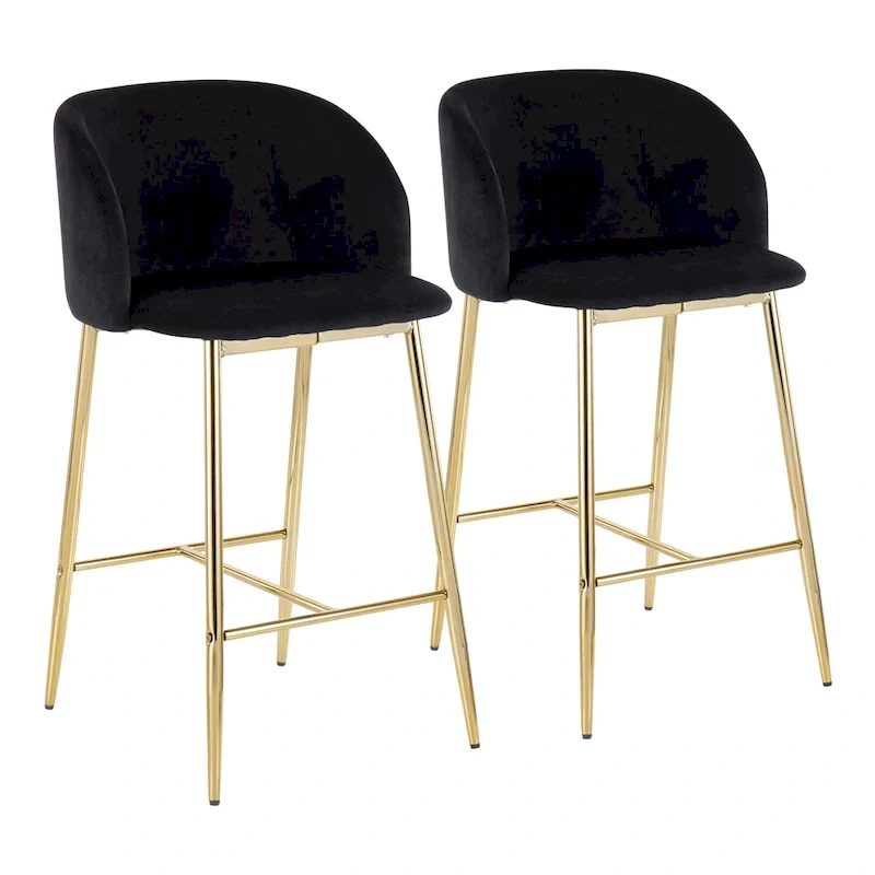 Silver Orchid Harding Velvet Counter Stool (Set of 2)