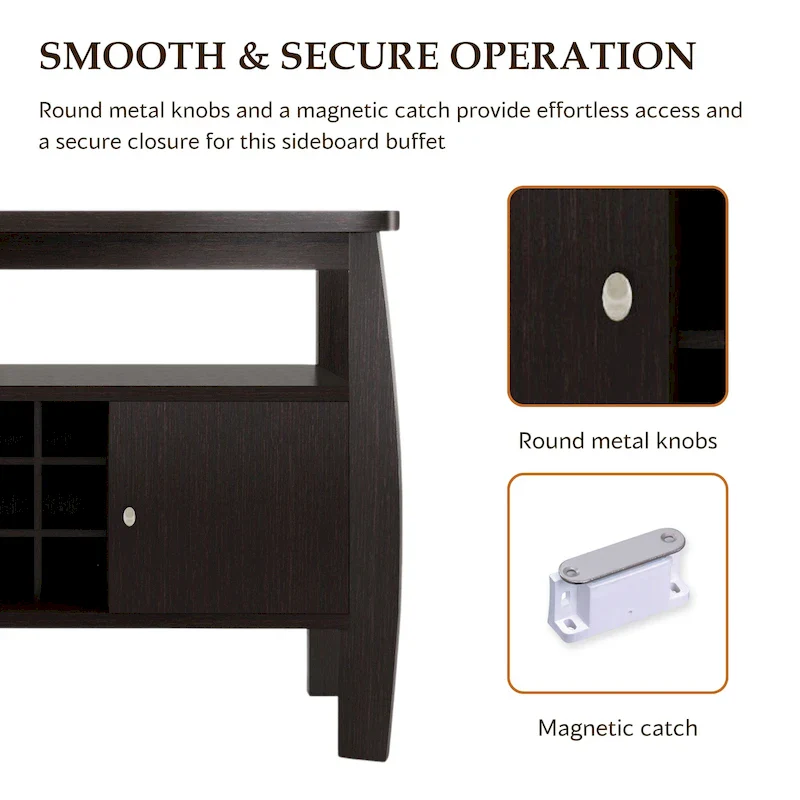 51-inch Cappuccino 1-shelf Buffet Table