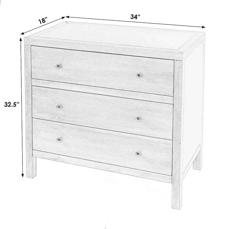 3-Drawer Wood Dresser