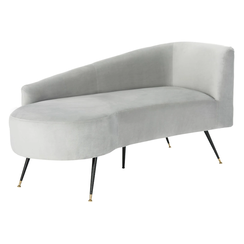 SAFAVIEH Helgrit Black/Gold Velvet Retro Glam Settee - 57.5