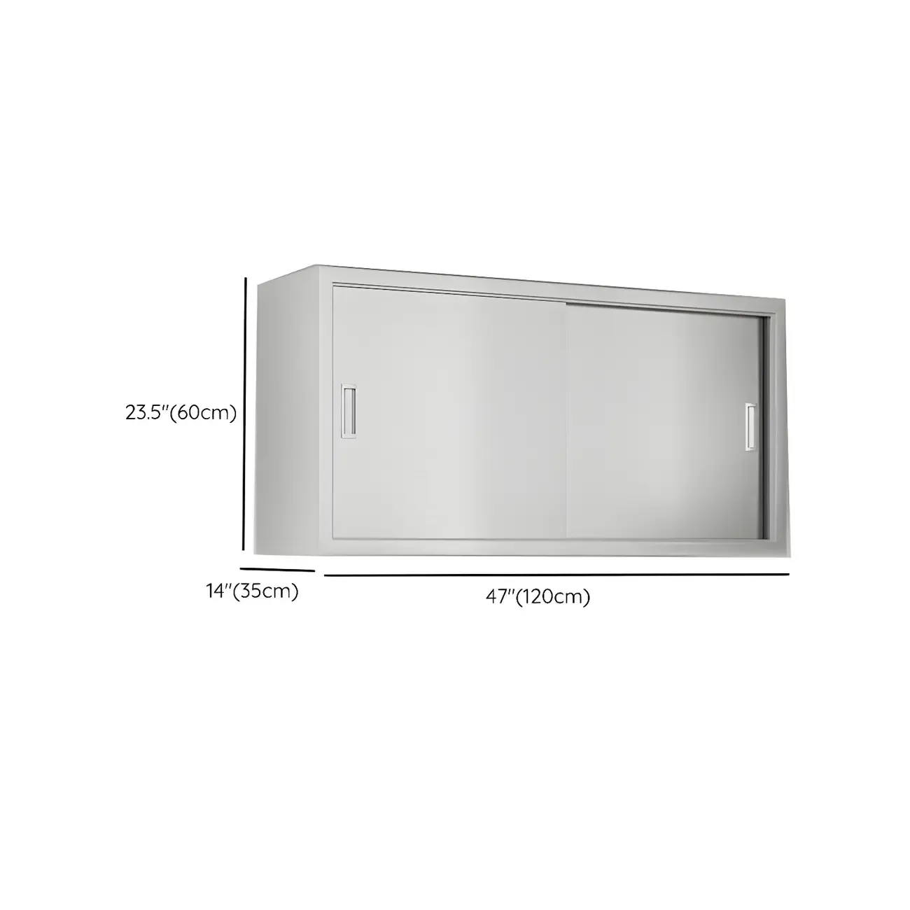 Elegant Stainless Steel Wall-Mounted Display Cabinet