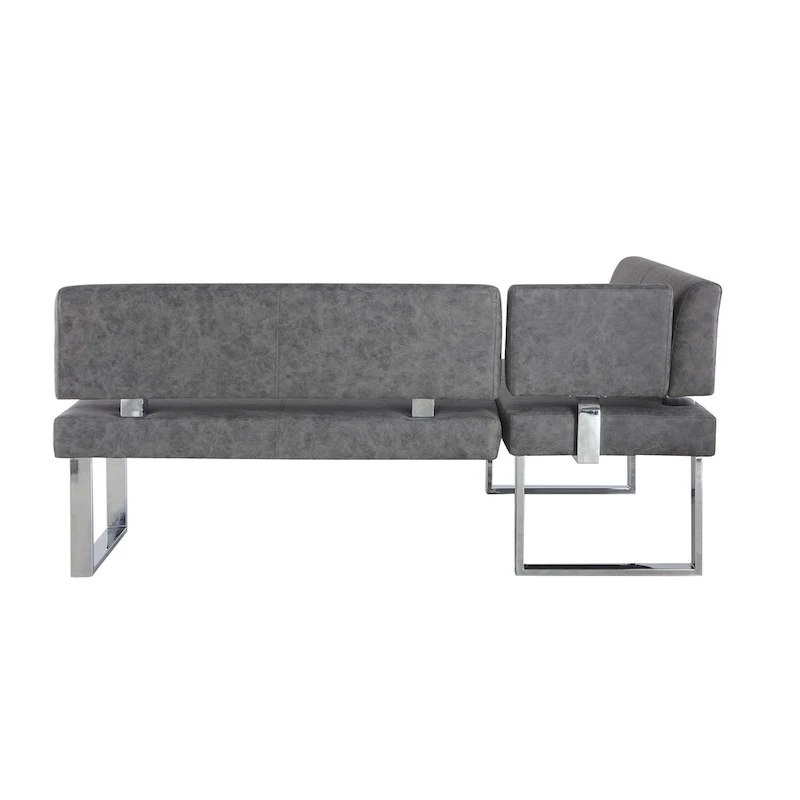 Somette Gene Dark Grey Reversible Dining Nook - 48.81 X 71.25 X 33.46