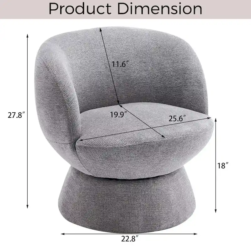 Set of1 Boucle Upholstered Modern Style Swivel Accent Chair