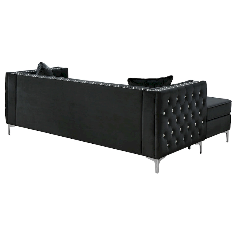 Paige Velvet Tufted Sofa with Chaise