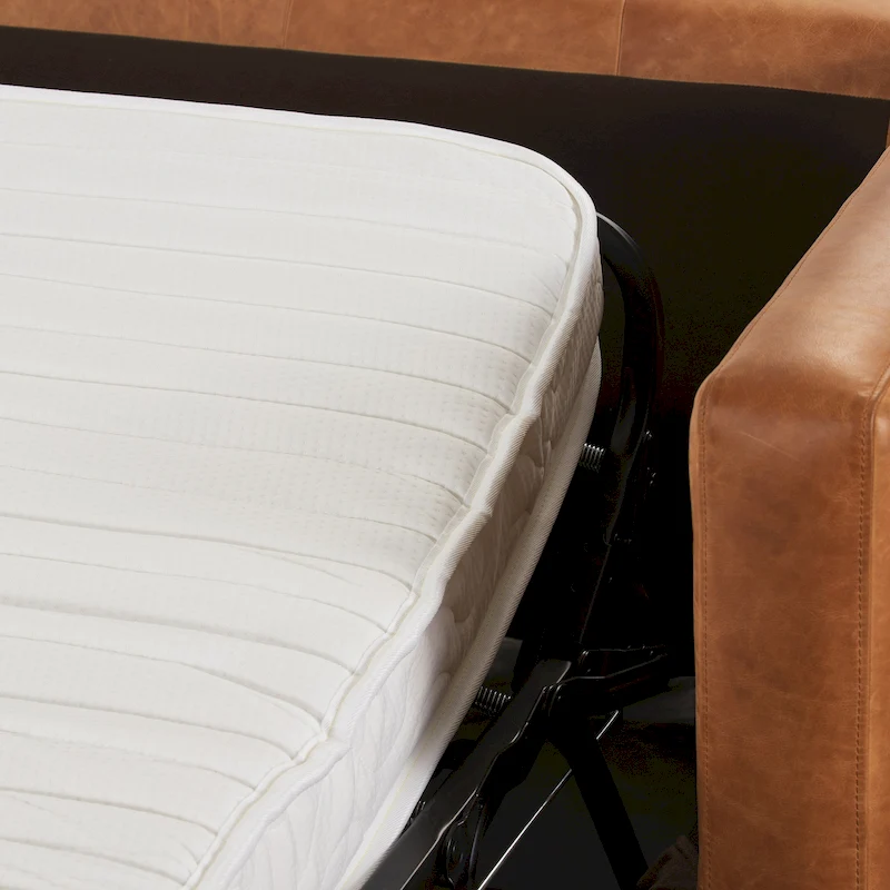 Poly & Bark Napa 82 Leather Pull-Out Convertible Sleeper Sofa - Full Grain Genuine Italian Leather