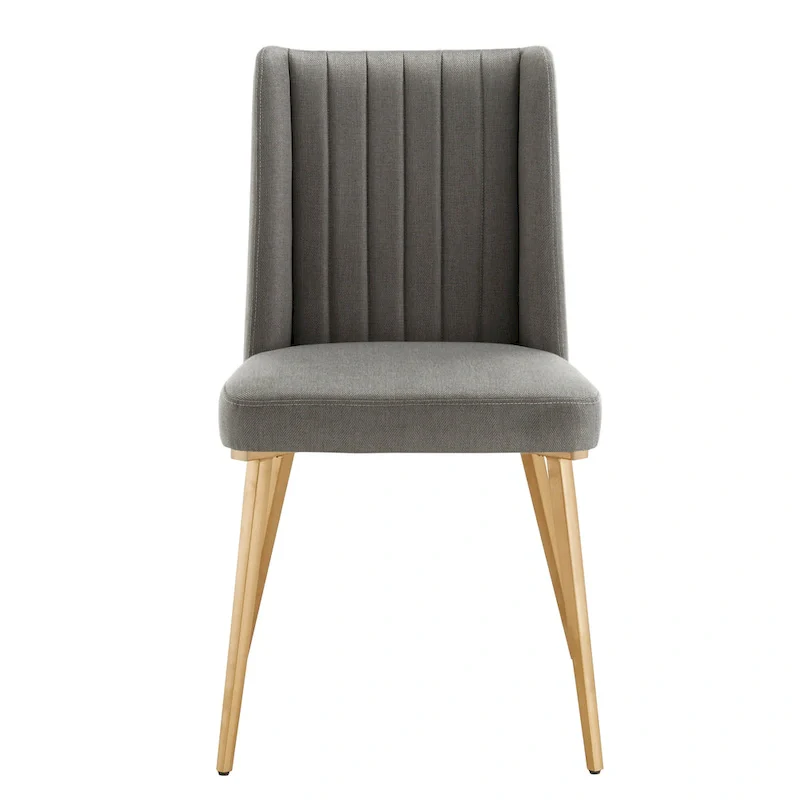 Gold Finish Fabric Dining Chair (Set of 2)