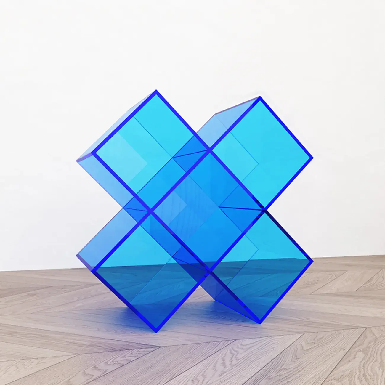Acrylic Geometric End Table Bookshelf Display
