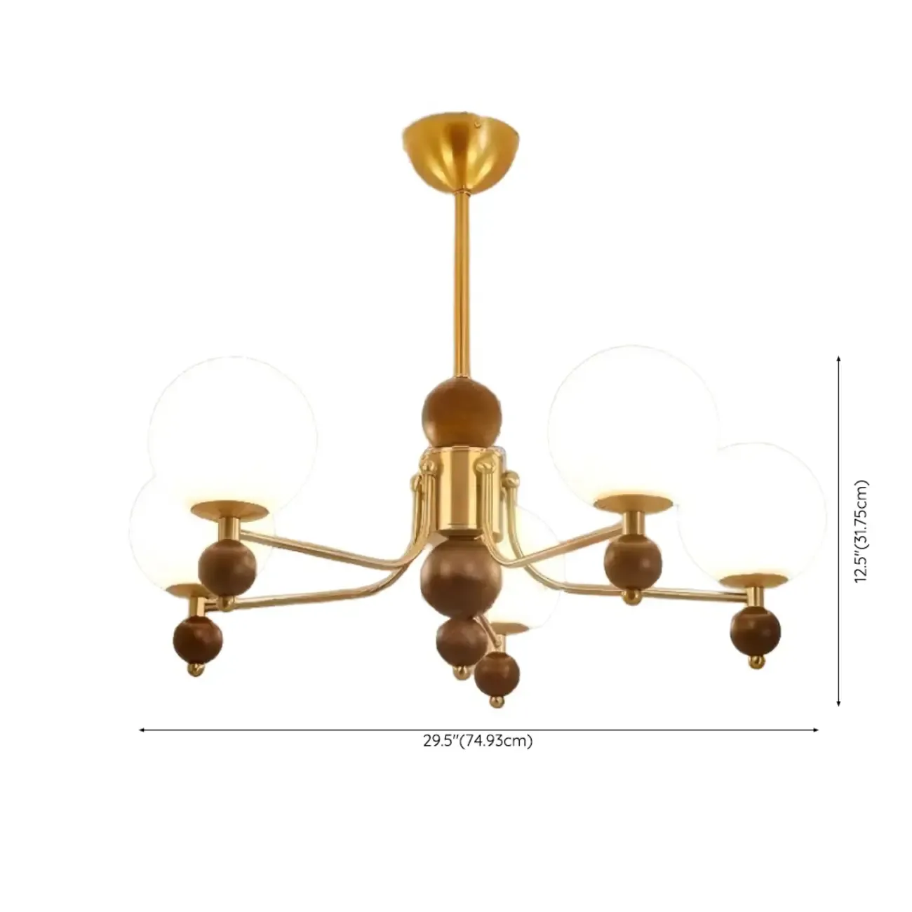 Modern Stylish Black Nickel Glass Globe Chandelier