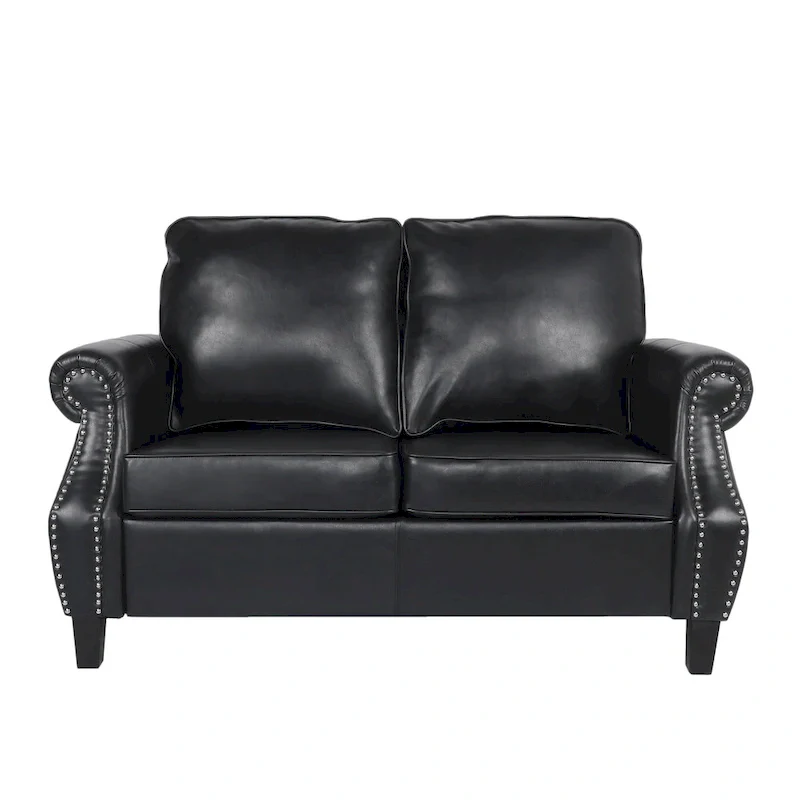 Lawton Faux Leather Loveseat with Nailhead Trim by Christopher Knight Home