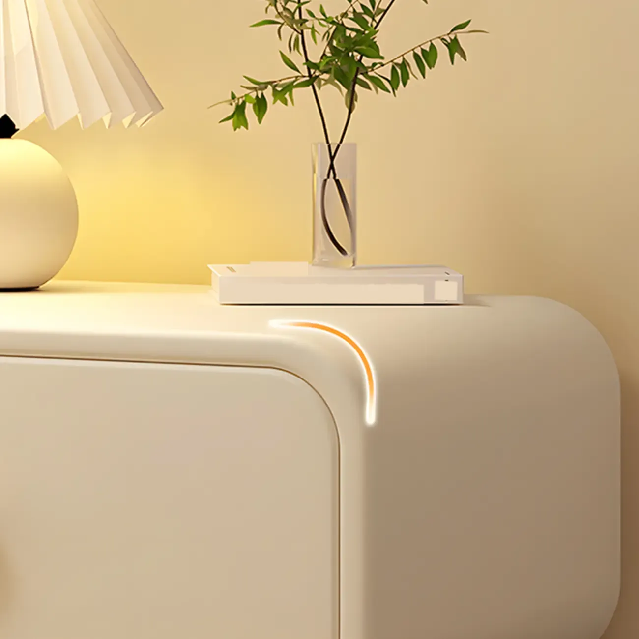 Bedroom Off-White Wooden Two Drawer Nightstand