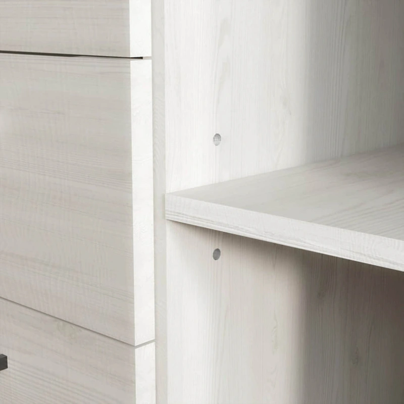 Faux Wood Sideboard with 3 Drawer Server Cabinet