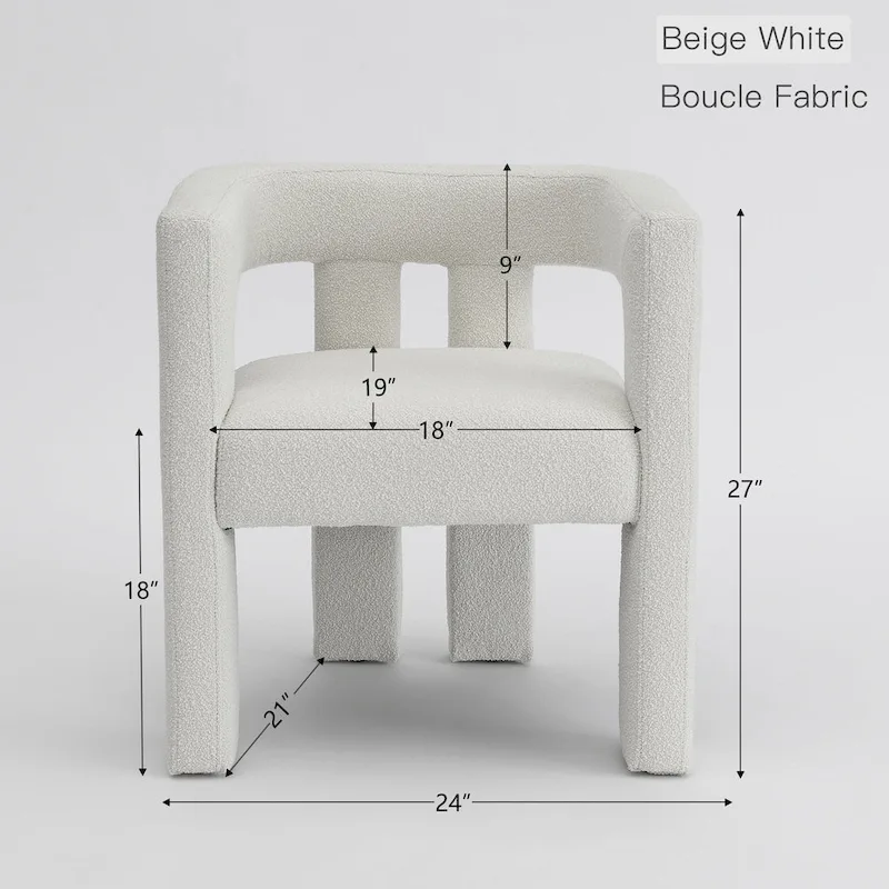 KINWELL 24 Wide Boucle Upholstered Armchair (Set of 2)